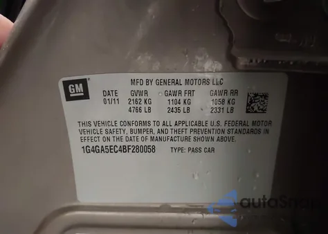 2011 Buick Lacrosse Cx z USA, uszkodzony, nr VIN 1G4GA5EC4BF280058